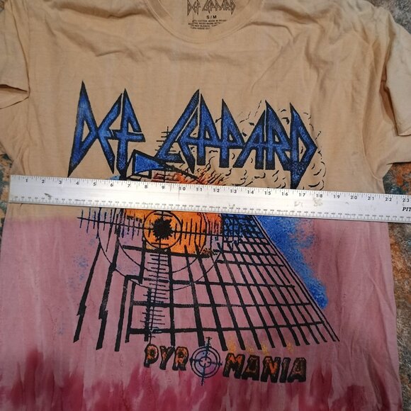 Vintage Style Def Leppard Tie Dye Orange Dye T Shirt Pyromania 2021 Bludgeon S/M - Picture 5 of 6